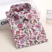 Dioufond Women Cherry Blouses Long Sleeve Shirt Turn Down Collar Floral Blouse Plus Size 5XL Women Vintage Cotton Shirt