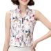 EFINNY Summer Women Tops Casual Sleeveless V-Neck Fashion Women Blouse Shirt Chiffon Print Blouses Ladies Blusas