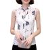 EFINNY Summer Women Tops Casual Sleeveless V-Neck Fashion Women Blouse Shirt Chiffon Print Blouses Ladies Blusas