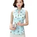 EFINNY Summer Women Tops Casual Sleeveless V-Neck Fashion Women Blouse Shirt Chiffon Print Blouses Ladies Blusas