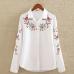 Embroidery White Cotton Shirt 2019 Autumn New Fashion Women Blouse Long Sleeve Casual Tops Loose Shirt Blusas Feminina plus size