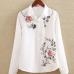 Embroidery White Cotton Shirt 2019 Autumn New Fashion Women Blouse Long Sleeve Casual Tops Loose Shirt Blusas Feminina plus size