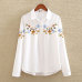 Embroidery White Cotton Shirt 2019 Autumn New Fashion Women Blouse Long Sleeve Casual Tops Loose Shirt Blusas Feminina plus size