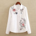 Embroidery White Cotton Shirt 2019 Autumn New Fashion Women Blouse Long Sleeve Casual Tops Loose Shirt Blusas Feminina plus size