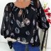 Fashion 5XL Plus Large Size Women's Blouses Summer Tops New Leisure Blouse White Loose Feather Print V Neck Half Sleeve Shirts