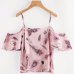 Fashion Bohemian Floral Print Blouse Women's Summer Sexy Off Shoulder Tops Ladies Short Sleeve Casual Chiffon Shirts Blouses #YL