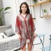 Fashion Floral Chiffon Blouses Women Spring Summer Style Beachwear Cover up Elegant Flower Print Chiffon Loose Shirt 6Q0456