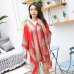 Fashion Floral Chiffon Blouses Women Spring Summer Style Beachwear Cover up Elegant Flower Print Chiffon Loose Shirt 6Q0456