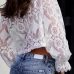 Fashion Women Oversize Lace Blouse Shirt 2019 Ladies Loose Shirts Lovely Girls Sweet Short Blouse Female Party Chic Tops femme