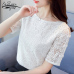 Fashion lace women blouses shirt summer short sleeve women tops hollow Lace blouse women shirt Female Blusas femininas 0361 40