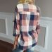 Fashion womens tops and blouses Female Casual Matching Color Long Sleeve Button Loose Plaid Shirt Top blusas mujer de moda 2019