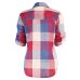 Fashion womens tops and blouses Female Casual Matching Color Long Sleeve Button Loose Plaid Shirt Top blusas mujer de moda 2019