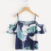 Feitong Summer blusa feminina Women Blouses Sexy Cold Shoulder Floral Print Short Blouse Crop Tops blusas mujer de moda 2019 New