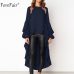 Forefair Ruffles Loose Long Sleeve Blouse Women 2018 Autumn Lantern Sleeve Chiffon Casual Shirt Plus Size Womens Blouse