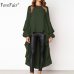 Forefair Ruffles Loose Long Sleeve Blouse Women 2018 Autumn Lantern Sleeve Chiffon Casual Shirt Plus Size Womens Blouse