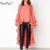 Forefair Ruffles Loose Long Sleeve Blouse Women 2018 Autumn Lantern Sleeve Chiffon Casual Shirt Plus Size Womens Blouse