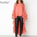 Forefair Ruffles Loose Long Sleeve Blouse Women 2018 Autumn Lantern Sleeve Chiffon Casual Shirt Plus Size Womens Blouse