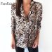 Forefair Snake Animal Print Blouse and Shirt Long Sleeve Casual Plus Size V Neck Serpentine Fashion Women Blouses Autumn 2018