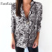 Forefair Snake Animal Print Blouse and Shirt Long Sleeve Casual Plus Size V Neck Serpentine Fashion Women Blouses Autumn 2018