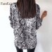 Forefair Snake Animal Print Blouse and Shirt Long Sleeve Casual Plus Size V Neck Serpentine Fashion Women Blouses Autumn 2018