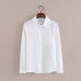 Foxmertor 100% Cotton Shirt White Blouse 2018 Spring Autumn Blouses Shirts Women Long Sleeve Section Casual Tops Solid Pocket