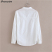 Foxmertor 100% Cotton Shirt White Blouse 2018 Spring Autumn Blouses Shirts Women Long Sleeve Section Casual Tops Solid Pocket