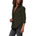 Irregular Button Long Sleeve Chiffon Blouse Women Solid Turn-Down Collar Tunic Shirt Autumn Ladies Blouses Plus Size Tops 5XL