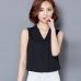 Korean style Fashion Women Chiffon Blouses Ladies Tops Female Sleeveless White Shirt Blusas Femininas  Plus Size Women Clothing