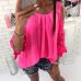 LOSSKY Womens Tops And Blouse Shirt 2018 Summer Top Casual Hollow Out Sleeve Off Shoulder Shirt Ladies Blouse Boho Tunic Tops