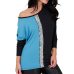 Ladies Tops and Blouses 2019 Off Shoulder Long Sleeve Shirt Sequined Patchwork Tunic Casual Loose Tops Plus Size Chemise Femme