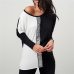 Ladies Tops and Blouses 2019 Off Shoulder Long Sleeve Shirt Sequined Patchwork Tunic Casual Loose Tops Plus Size Chemise Femme