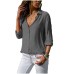 Lossky Women Tops Blouses 2018 Autumn Elegant Long Sleeve Solid V-Neck Chiffon Blouse Female Work Wear Shirts Blouse Plus Size