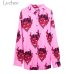 Lychee Harajuku Demon Print Summer Women Blouse Punk Gothic Casual Loose Short Sleeve Shirt Tops Female