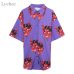 Lychee Harajuku Demon Print Summer Women Blouse Punk Gothic Casual Loose Short Sleeve Shirt Tops Female