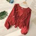 Neploe Drawstring Sash Ruffles Women Blouse V-Neck Lace Patchwork Vintage Blusa 2019 Spring Summer Solid Slim Fashion Tops Lady