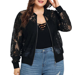 New Arrival Spring Womens Solid Casual Lace Loose Shawl Cardigan Top Cover Up Long Sleeve Plus Size 5XL Korea Style Blouse