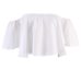 New Stylish Spring Summer Women Ladies Flare sleeve Off Shoulder Solid Tank shirts Crop Tops Cropped Pullovers Blouse Costume