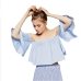 New Stylish Spring Summer Women Ladies Flare sleeve Off Shoulder Solid Tank shirts Crop Tops Cropped Pullovers Blouse Costume