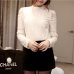 New Women Blouses Slim Bottoming Long-sleeved White Shirt Lace Hook Flower Hollow Plus Size S-5XL