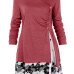 Plus Size 5XL Draped Floral Long Tunic Shirts Long Sleeve O-Neck Buttons Embellished Women Blouse Spring Casual Tops Tee