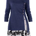 Plus Size 5XL Draped Floral Long Tunic Shirts Long Sleeve O-Neck Buttons Embellished Women Blouse Spring Casual Tops Tee