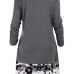 Plus Size 5XL Draped Floral Long Tunic Shirts Long Sleeve O-Neck Buttons Embellished Women Blouse Spring Casual Tops Tee