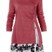 Plus Size 5XL Draped Floral Long Tunic Shirts Long Sleeve O-Neck Buttons Embellished Women Blouse Spring Casual Tops Tee