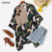 SHEIN Multicolor Tropical Jungle Leaf Print Batwing Sleeve Kimono 2019 Women Summer Sleeve Vacation Longline Beach Blouses