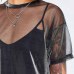 Sexy Mesh Blouse 2019 Summer See-Through Women Shirts Short Sleeve Perspective Shine Casual Women Tops Lady Vintage Blusas