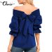 Sexy Off Shoulder Tops Spring Summer Strapless Celmia 2019 Women Blouse Bowknot Slash Neck Shirts Casual Loose Blusas Plus Size