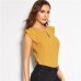 Sheinside Solid Cut Out Keyhole Back Elegant Blouse Cap Sleeve Women Tops 2019 Office Ladies OL Workwear Summer Blouses