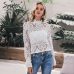 Simplee Elegant white lace blouse shirt Sexy hollow out embroidery feminine blouse Women long lantern sleeve summer tops female