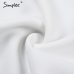 Simplee V neck women blouse shirt Puff sleeve button white blouse Autumn winter lady shirt top Female office chiffon blouse tops