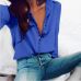 Softu Women Fashion Casual Solid Long Sleeve Blouse Lapel Shirt blouse shirt women Turn-down Collar Regular blusas Summer Shirts